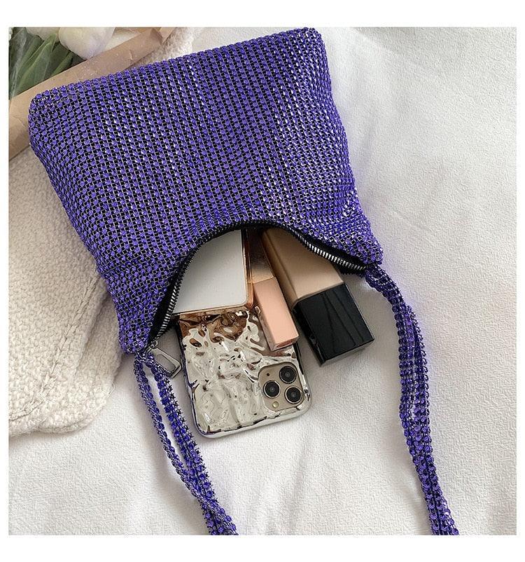 Fashion Rhinestone Shiny Handbag Evening Clutch Tote Bags Carauana Store