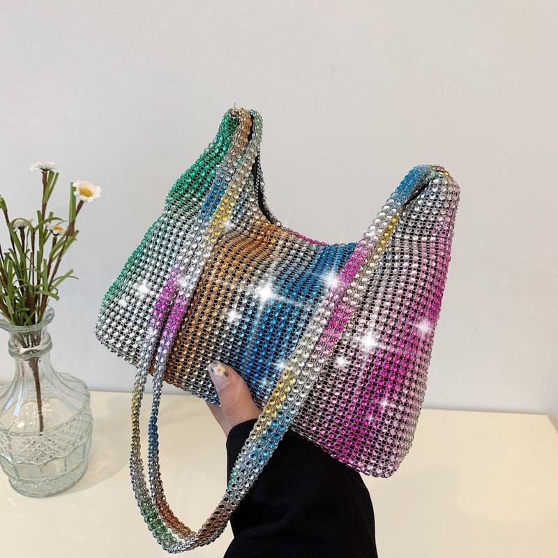 Fashion Rhinestone Shiny Handbag Evening Clutch Tote Bags Carauana Store