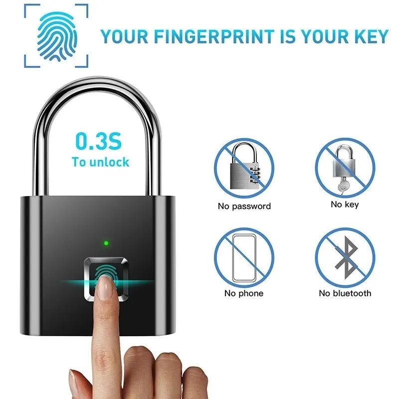 Fingerprint Lock Keyless Smart - Zinc Alloy Intelligent Safety Electronic Door Lock Carauana Store