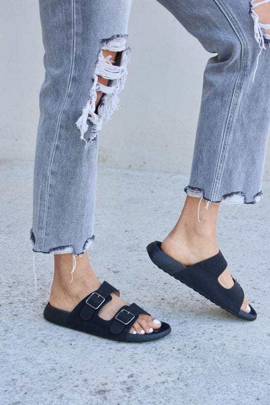 Forever Link Double Buckle Open Toe Sandals Carauana Store