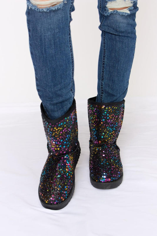 Forever Link Sequin Thermal Flat Boots Carauana Store