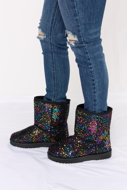Forever Link Sequin Thermal Flat Boots Carauana Store
