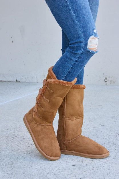 Forever Link Warm Fur Lined Flat Boots Carauana Store