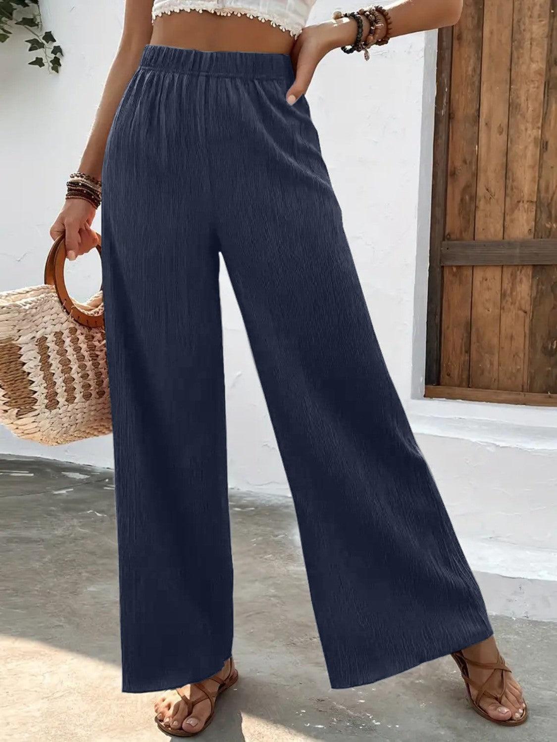 Full Size High Waist Wide Leg Pants Carauana Store