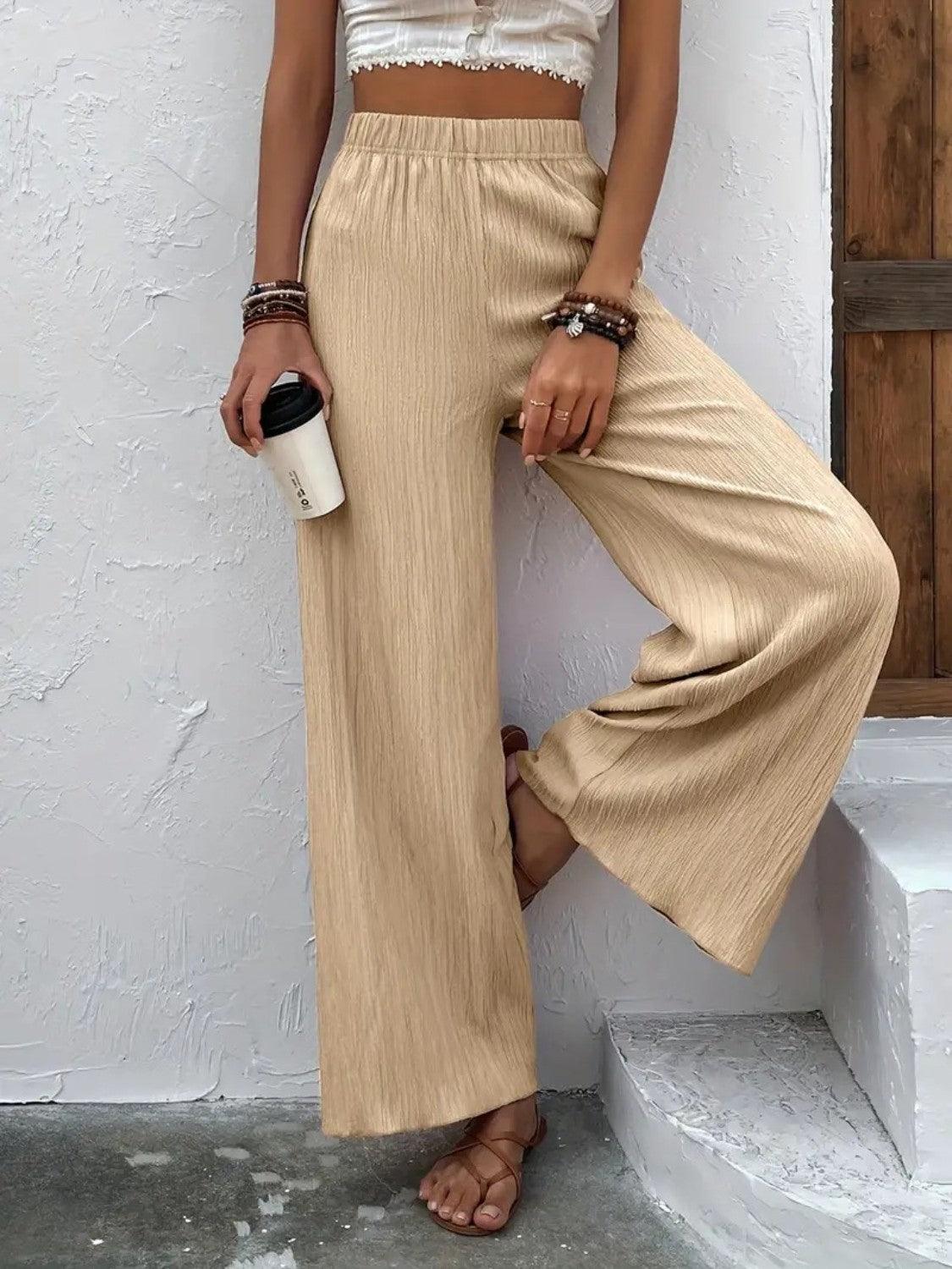 Full Size High Waist Wide Leg Pants Carauana Store