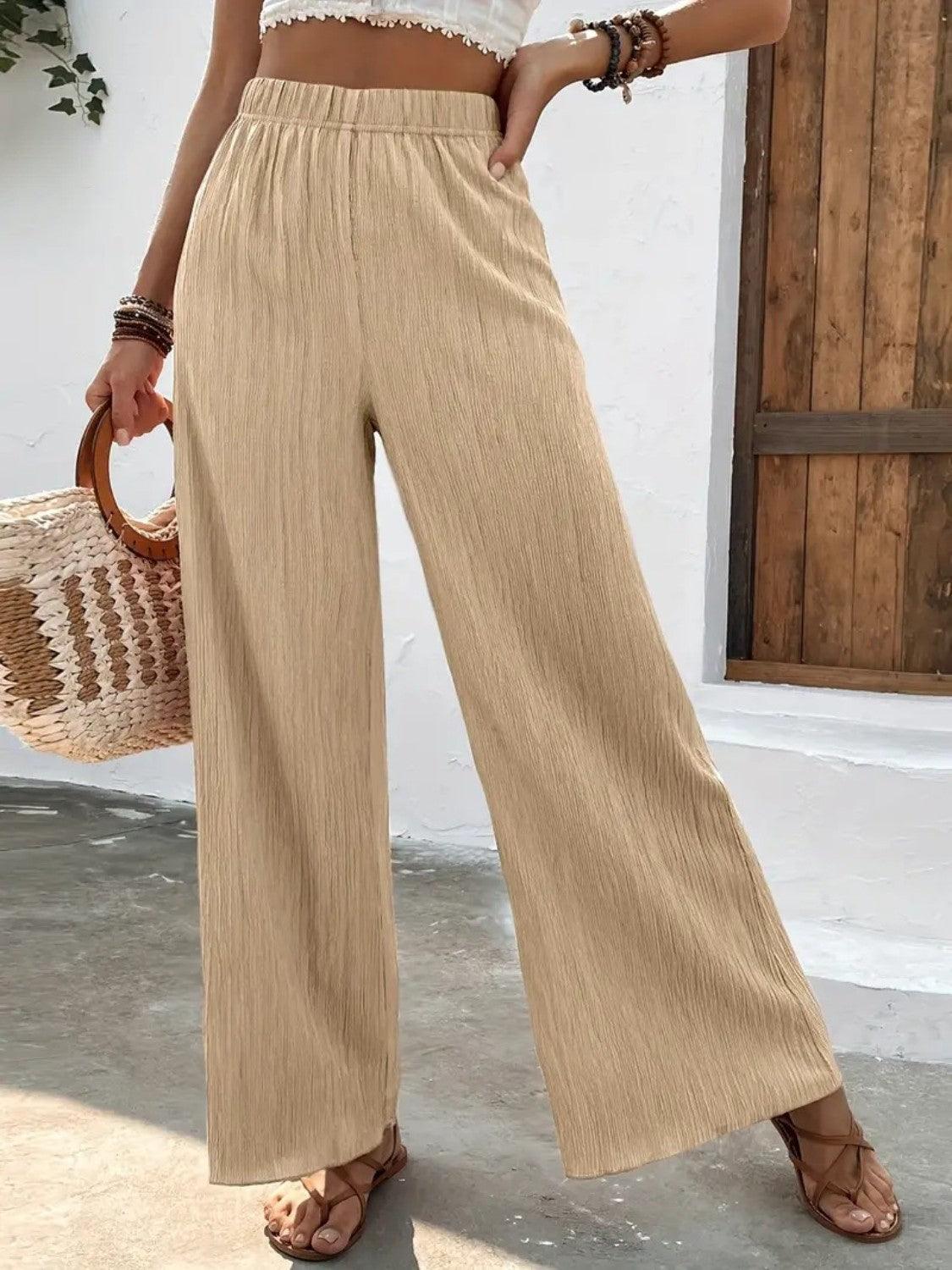 Full Size High Waist Wide Leg Pants Carauana Store