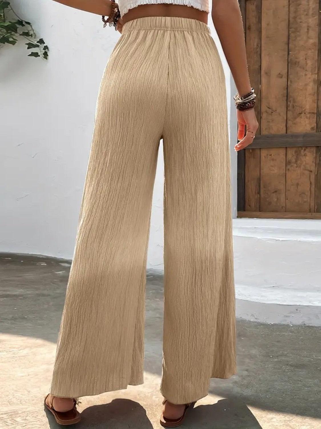 Full Size High Waist Wide Leg Pants Carauana Store