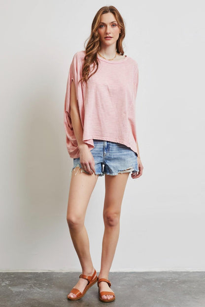 HEYSON Full Size Garment-Dyed Boat Neck Oversized Top Carauana Store