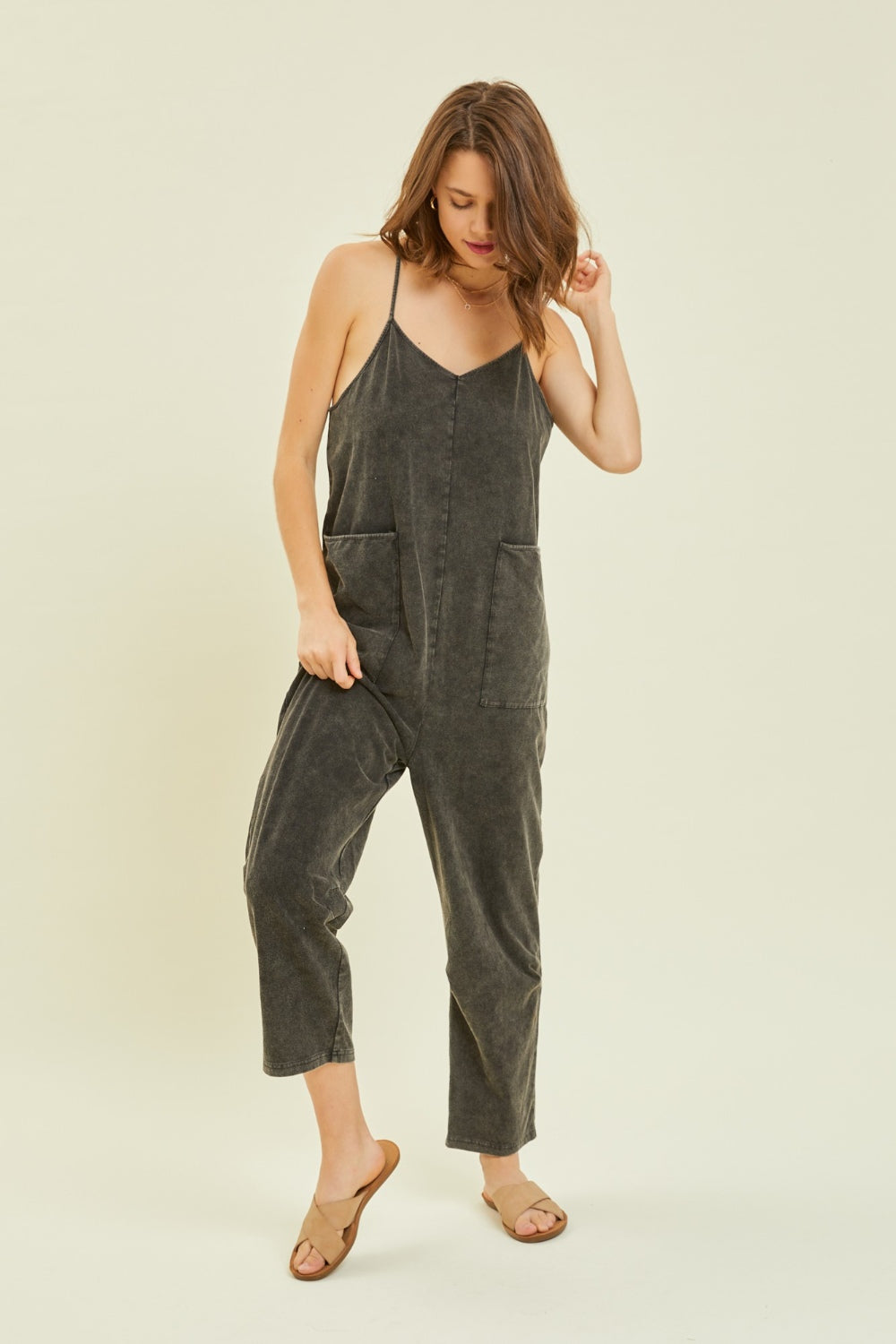 HEYSON Full Size Mineral-Washed Oversized Jumpsuit with Pockets Carauana Store