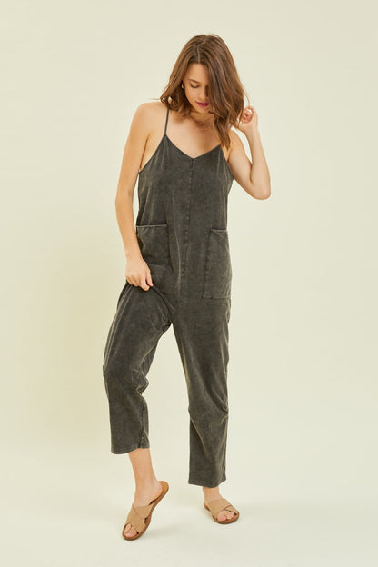 HEYSON Full Size Mineral-Washed Oversized Jumpsuit with Pockets Carauana Store