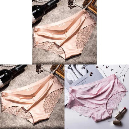 3Pcs Women's Lace Seamless Panties Set - Luxurious Mid-Rise Cotton Spandex Nylon Briefs | Carauana Carauana Store