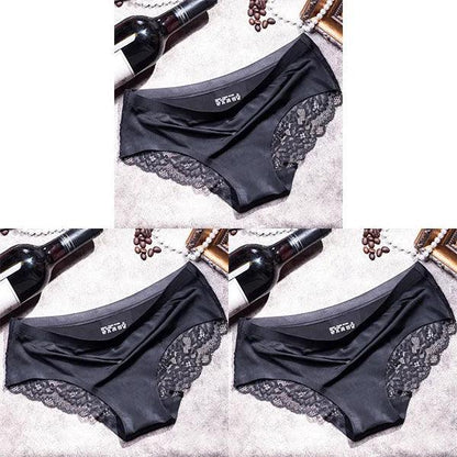 3Pcs Women's Lace Seamless Panties Set - Luxurious Mid-Rise Cotton Spandex Nylon Briefs | Carauana Carauana Store