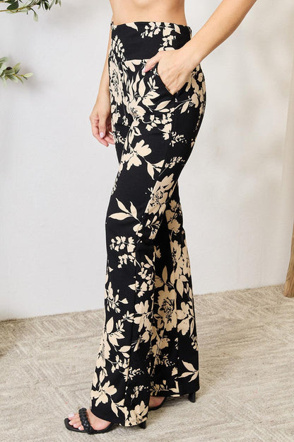 Heimish Full Size High Waist Floral Flare Pants Carauana Store
