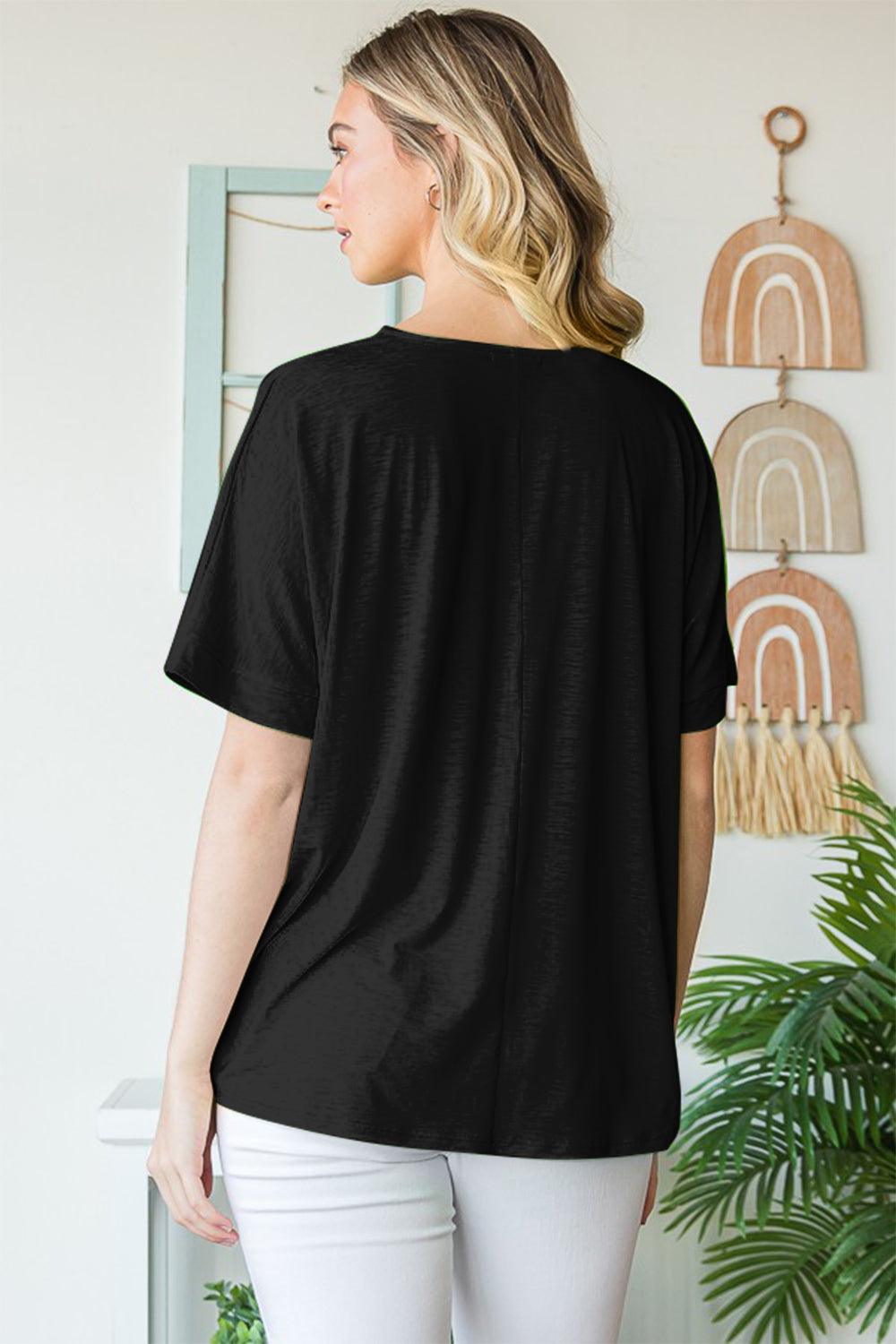 Heimish Full Size V-Neck Short Sleeve T-Shirt Carauana Store