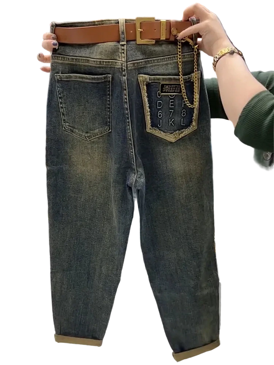 High-Waist Radish Harem Jeans Women 4XL CaRaUaNa Fashion