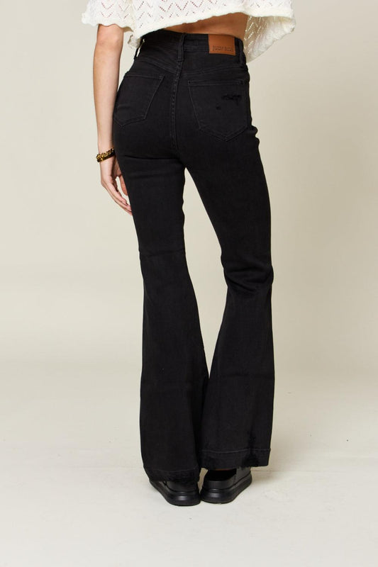 Judy Blue Full Size High Waist Distressed Flare Jeans Carauana Store