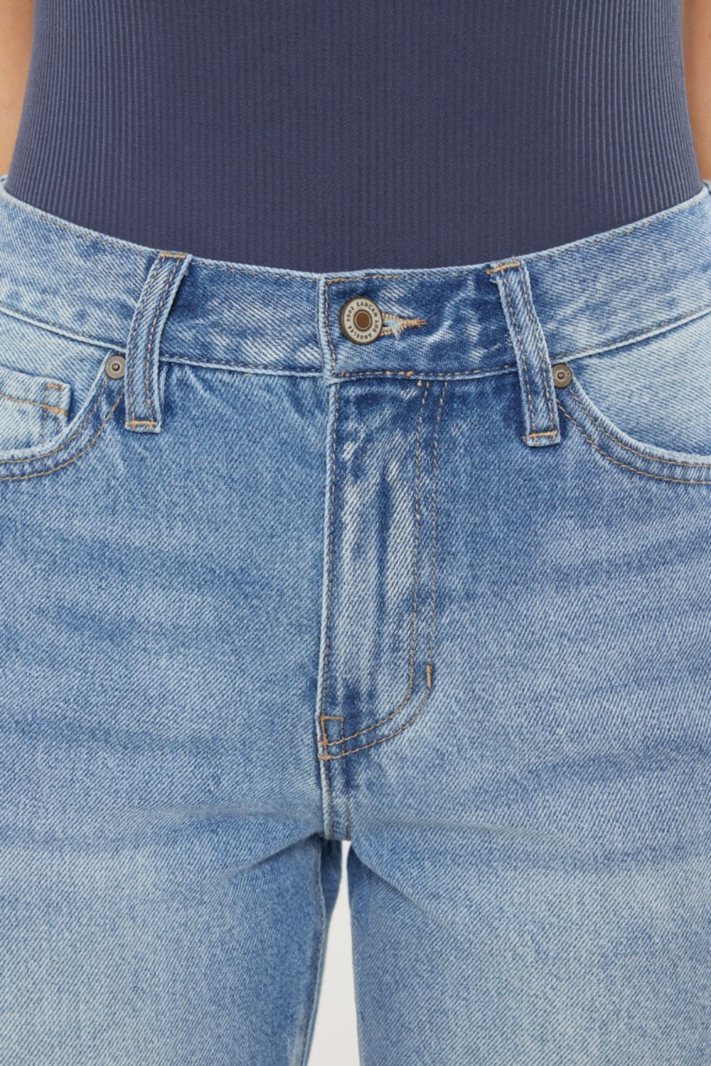 Kancan High Waist Chewed Up Straight Mom Jeans Carauana Store