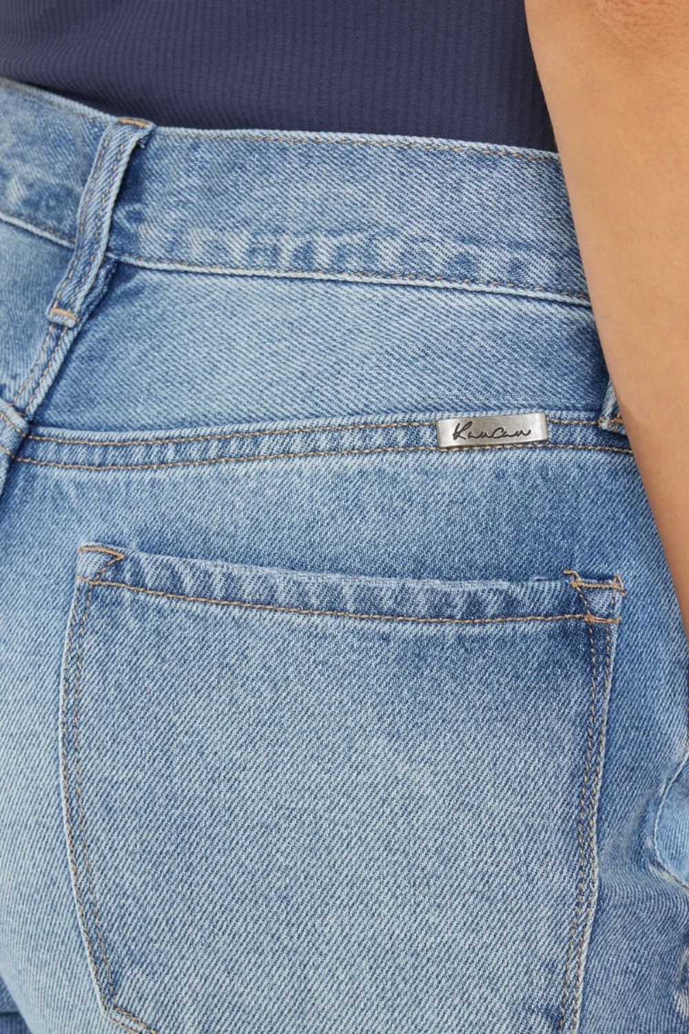 Kancan High Waist Chewed Up Straight Mom Jeans Carauana Store
