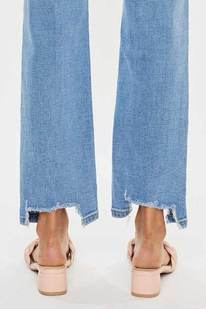 Kancan High Waist Raw Hem Straight Jeans Carauana Store