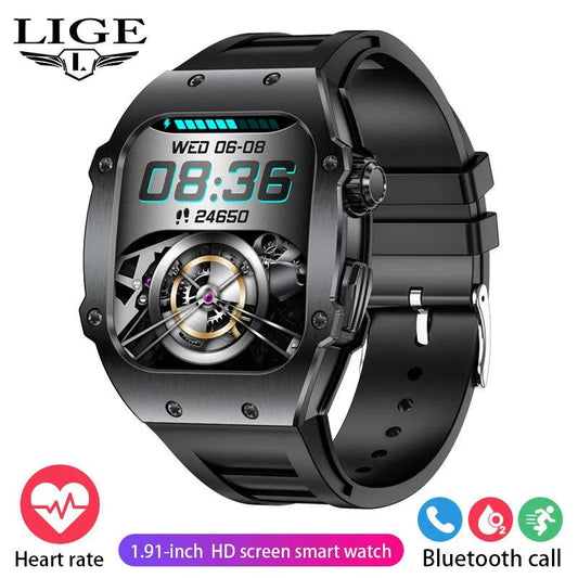 LIGE Smart Watch For Men Waterproof Bluetooth Call Heart Rate Monitor Carauana Store