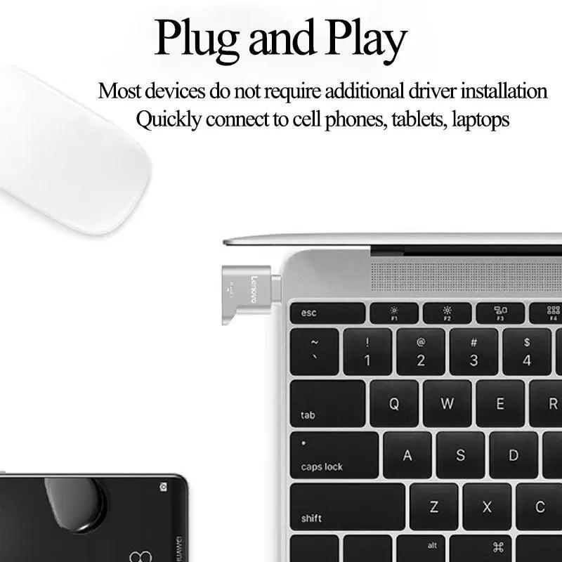 Lenovo Micro SD Card Reader, USB C to SD Card Reader, Type C TF Memory Card Reader with USB C to USB Adapter Carauana Store