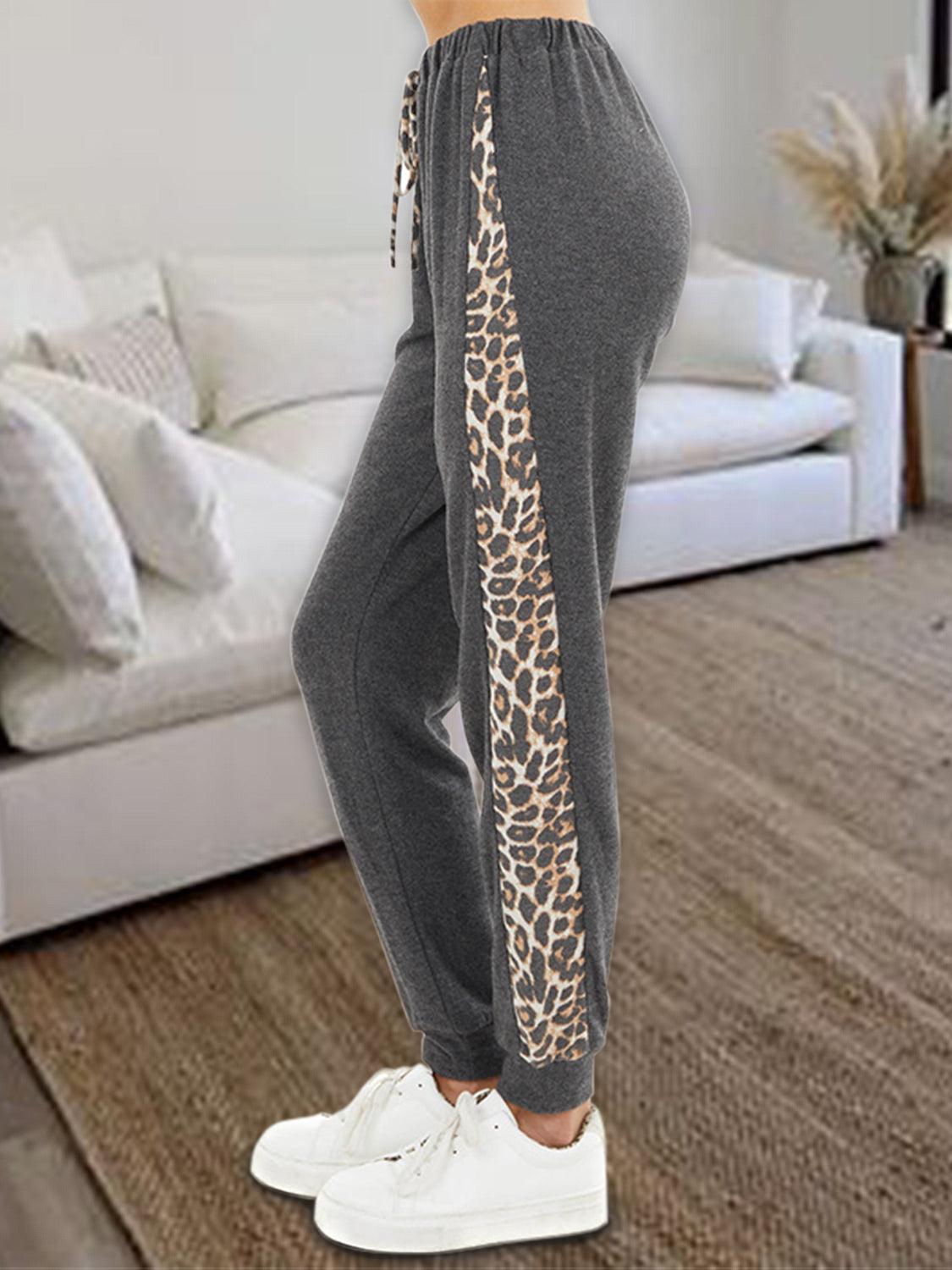 Leopard Elastic Waist Pants Carauana Store