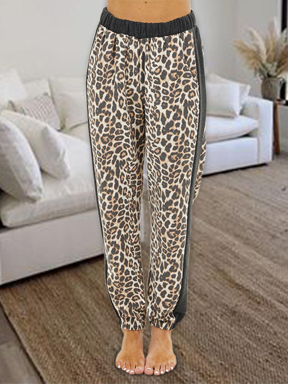 Leopard Elastic Waist Pants Carauana Store