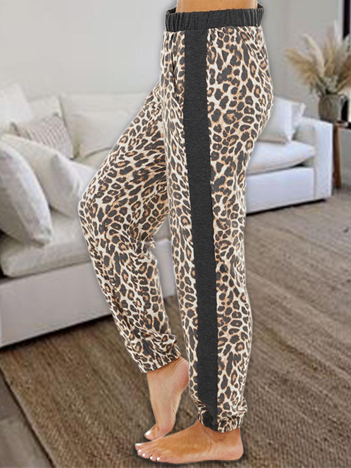 Leopard Elastic Waist Pants Carauana Store