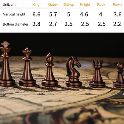 Luxury Metal Chess Pieces Wooden Chess Board Family Board Game Toys Indoor Decoration Carauana Store