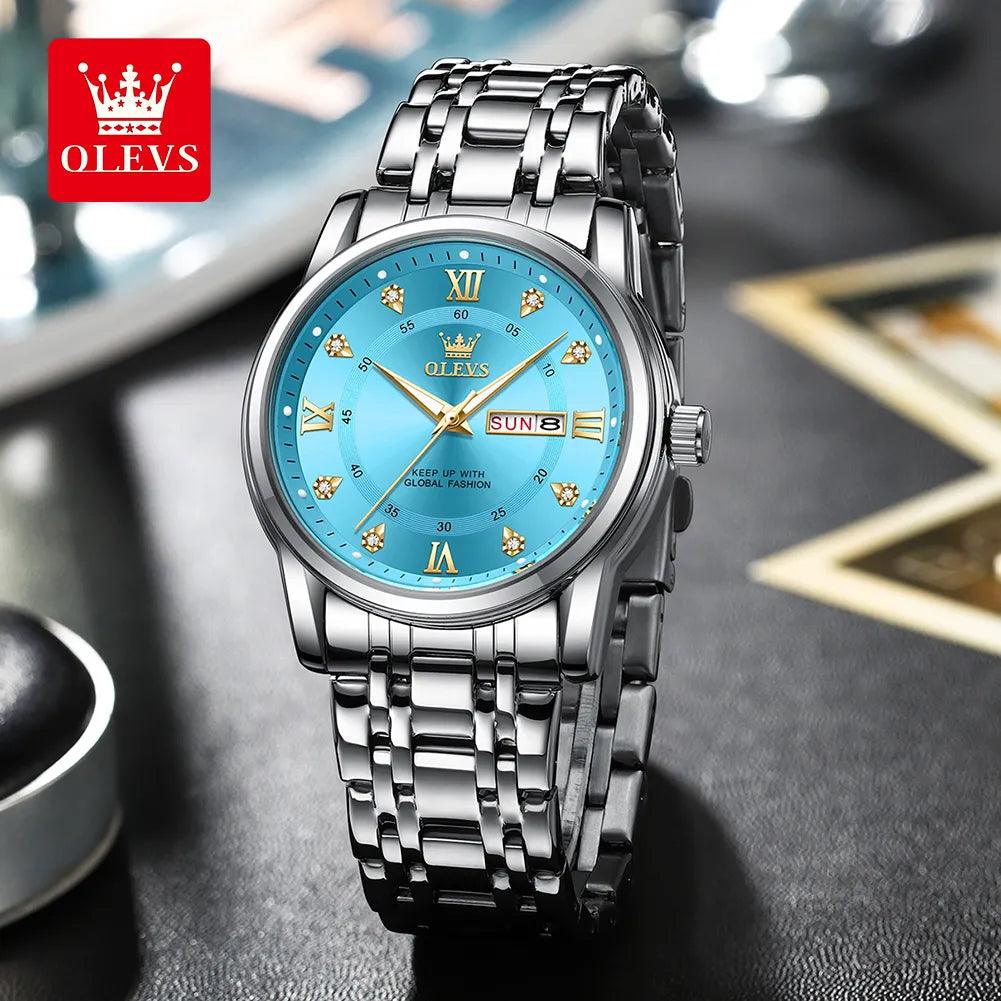 Luxury Top Brand OLEVS Quartz Watch for Men Stainless Steel Waterproof Watches Classic Business Men's Wristwatch (Exclusive New) Carauana Store