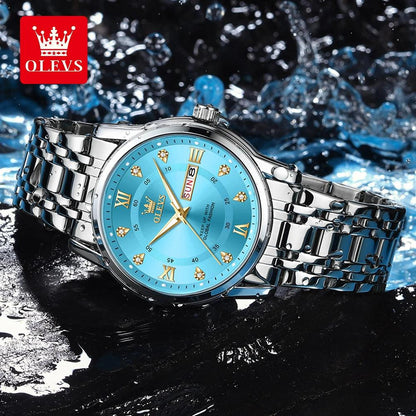 Luxury Top Brand OLEVS Quartz Watch for Men Stainless Steel Waterproof Watches Classic Business Men's Wristwatch (Exclusive New) Carauana Store