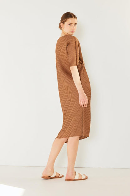 Marina West Swim Pleated Dolman Sleeve Dress CaRaUaNa Fashion
