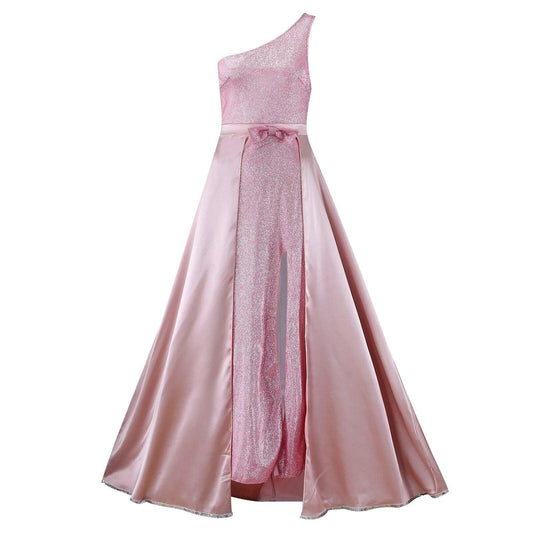 Maxi Dresses Women Evening Elegant Sexy One Shoulder Backless Satin Pleated Carauana Store