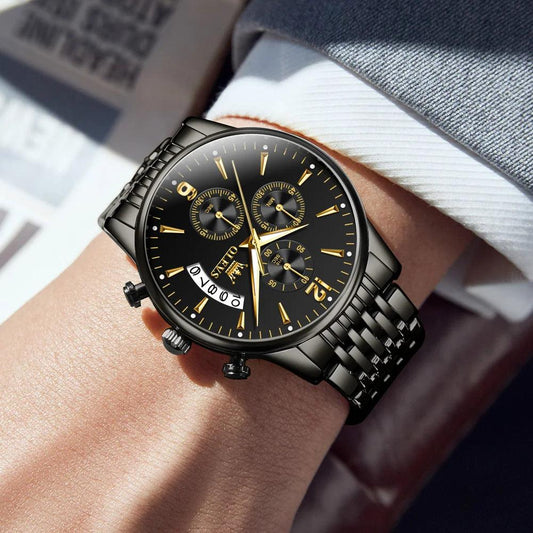 OLEVS Men's Watch Waterproof Luminous Wrist Watch Quartz Stainless Steel Watch for Men Pilot Top Brand Male Watches Carauana Store