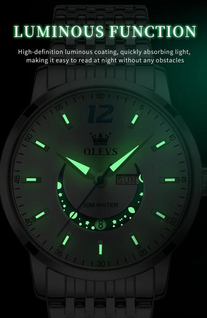 OLEVS Men's Watches Fashion Trend Crescent Shaped Dial Original Quartz Watch Carauana Store