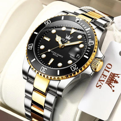 OLEVS Mens Watches Top Brand Luxury Fashion Waterproof Luminous Hand Green Dial Quartz Sports Wristwatch Gifts for Men Carauana Store