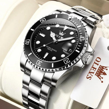 OLEVS Mens Watches Top Brand Luxury Fashion Waterproof Luminous Hand Green Dial Quartz Sports Wristwatch Gifts for Men Carauana Store