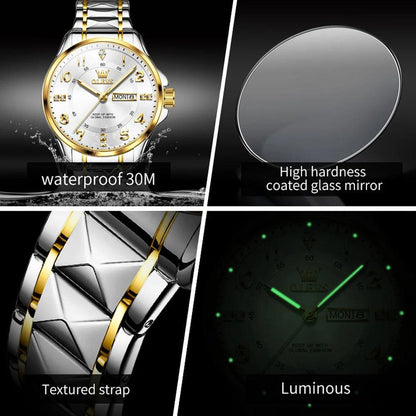 OLEVS Steel men's Quartz Watch | Sleek Business Style with Shock Resistance and Auto Date Feature Carauana Store