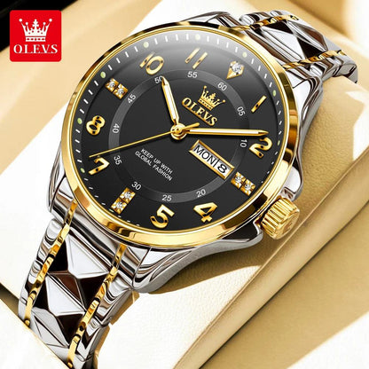 OLEVS Steel men's Quartz Watch | Sleek Business Style with Shock Resistance and Auto Date Feature Carauana Store