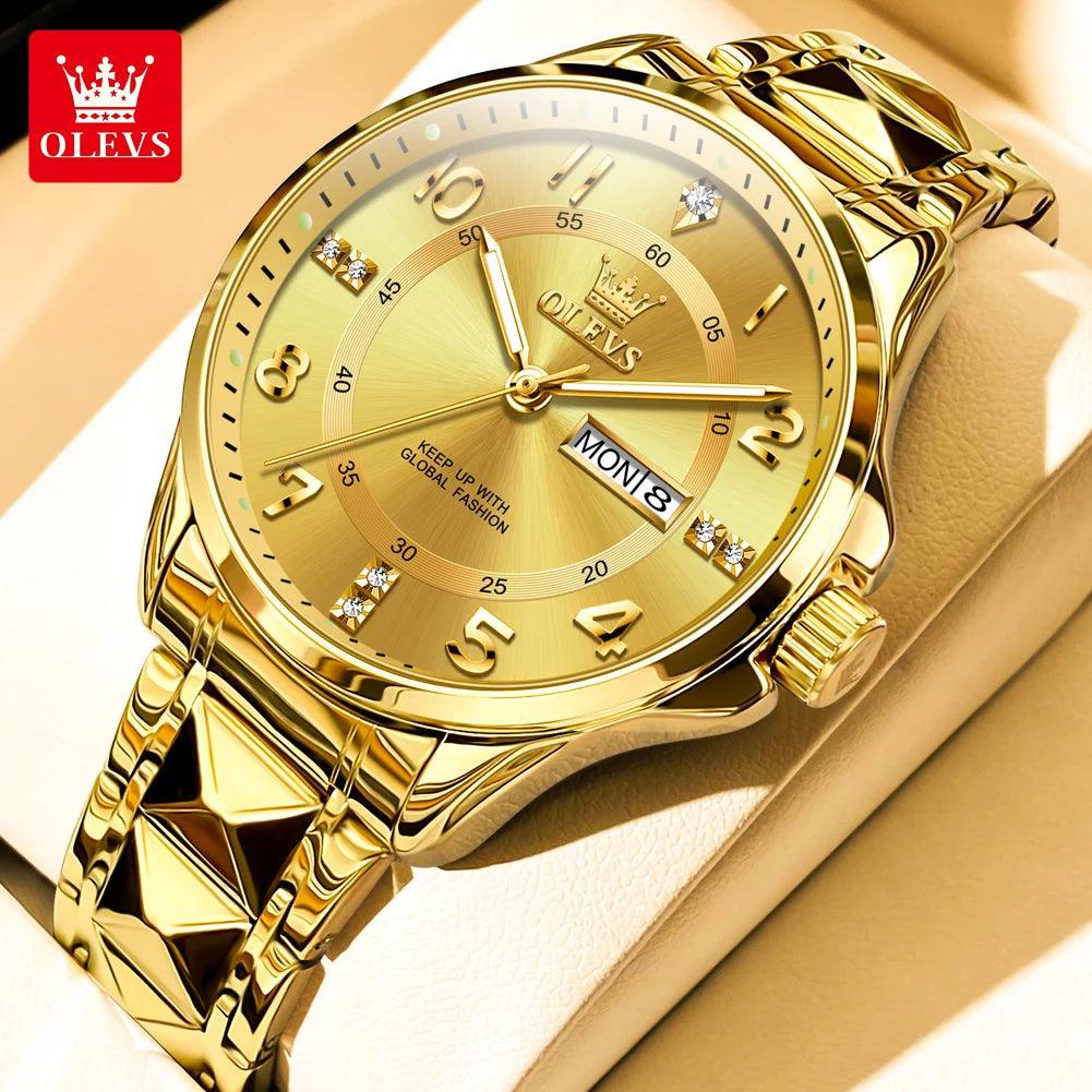 OLEVS Steel men's Quartz Watch | Sleek Business Style with Shock Resistance and Auto Date Feature Carauana Store