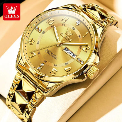 OLEVS Steel men's Quartz Watch | Sleek Business Style with Shock Resistance and Auto Date Feature Carauana Store