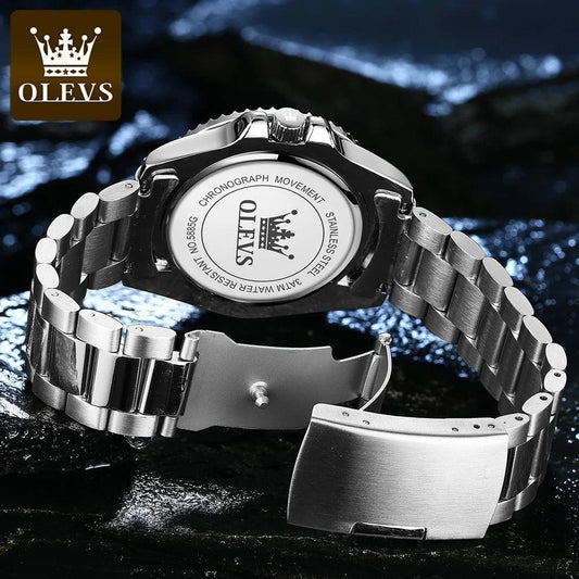 OLEVS Watches for Men with Date Luxury Big Face Waterproof Mens Wristwatch Analog Dress Two Tone Stainless Steel Man Watch Carauana Store