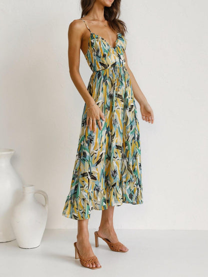 Printed Sleeveless Midi Cami dress Carauana Store