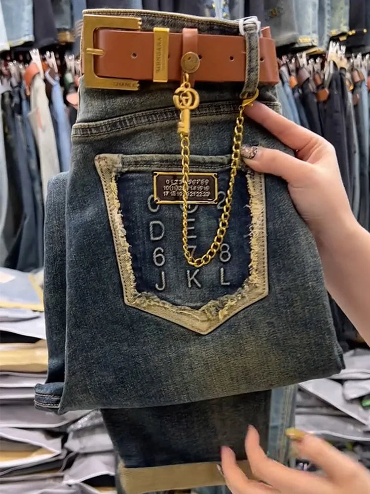 High-Waist Radish Harem Jeans Women 4XL