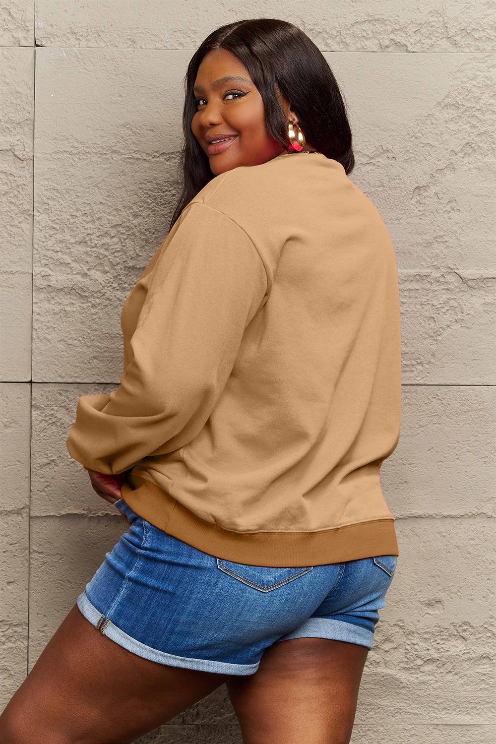 Simply Love Full Size CIAO！Round Neck Sweatshirt Carauana Store