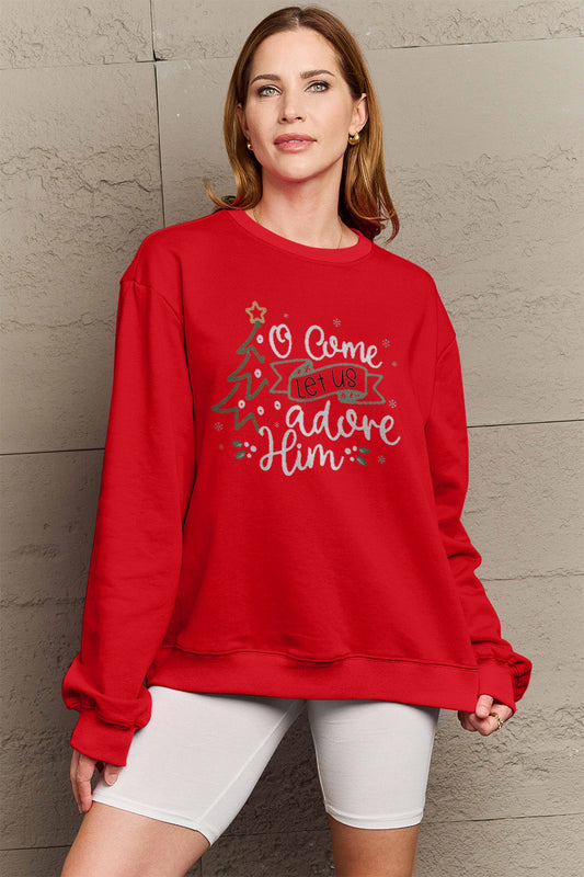 Simply Love Full Size Letter Graphic Long Sleeve Sweatshirt Carauana Store