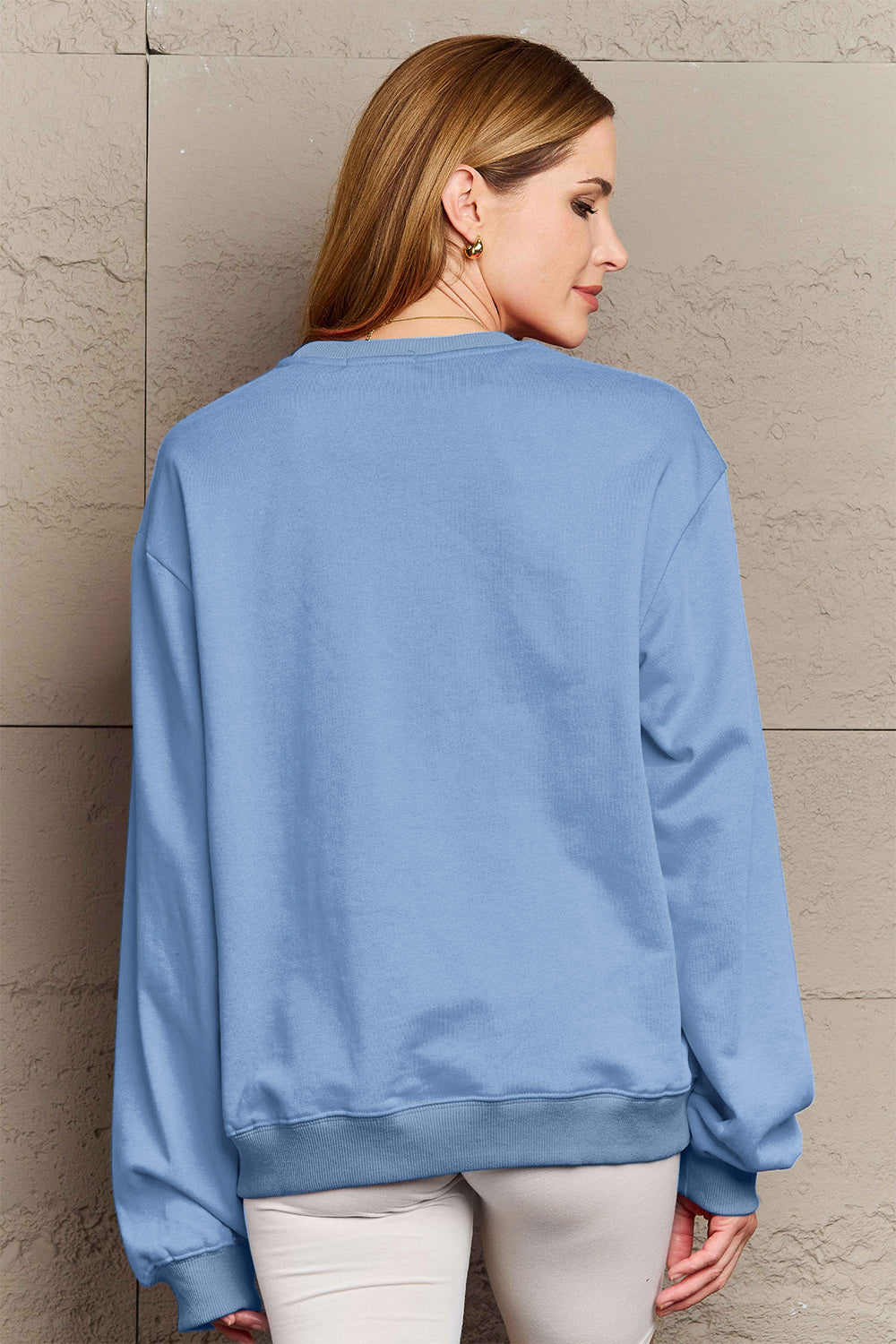 Simply Love Full Size Letter Graphic Round Neck Sweatshirt Carauana Store