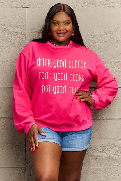 Simply Love Full Size Letter Graphic Round Neck Sweatshirt Carauana Store
