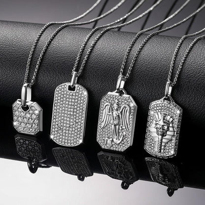 Streamline Tag With Pave Moissanite Diamonds Tag Pendant Real 925 Sterling Silver For Women Men Fine Jewelry Accessories Gift Carauana Store