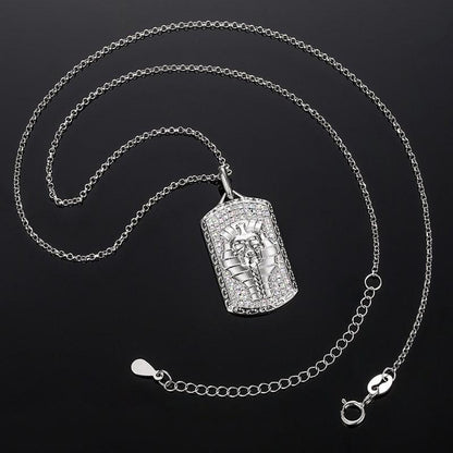 Streamline Tag With Pave Moissanite Diamonds Tag Pendant Real 925 Sterling Silver For Women Men Fine Jewelry Accessories Gift Carauana Store